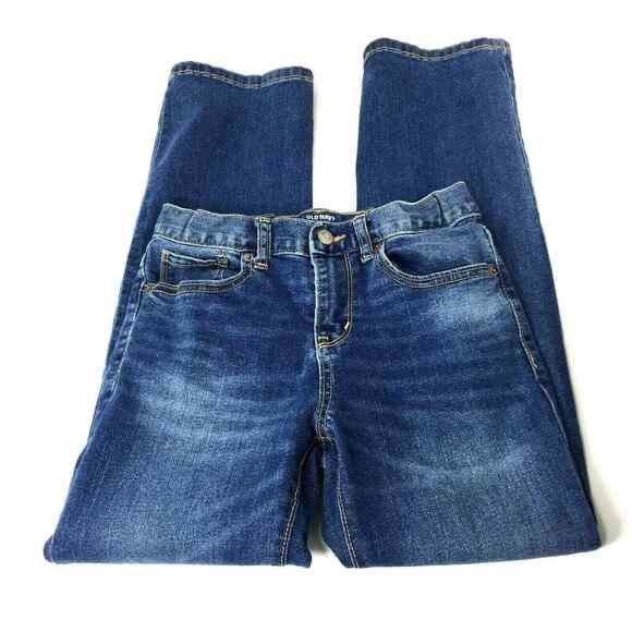 Old‎ Navy Boys Jeans Size 12 Adjustable Waist Medium Wash Straight Leg - Picture 4 of 8